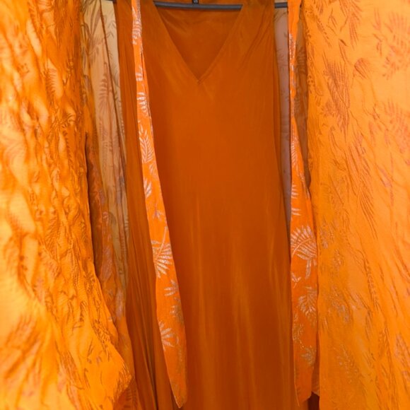Elegant Orange Maxi Dress - Picture 5 of 9